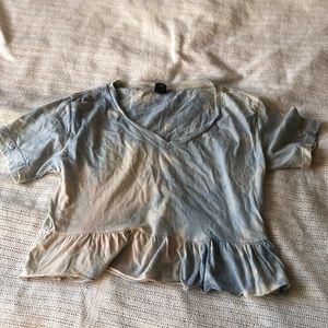 Crop ruffle tee